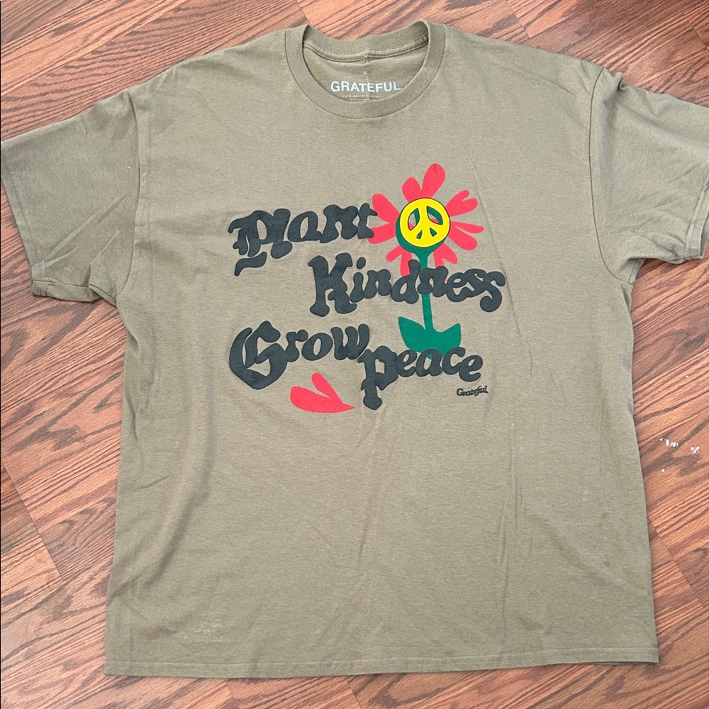 Olive Green Peace Graphic Tee